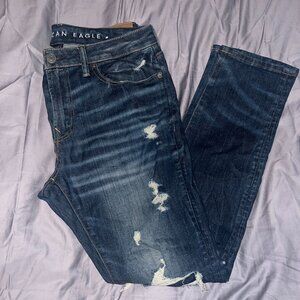 American Eagle Airflex+ distressed & repaired Athletic Skinny Jean. Size 32x30